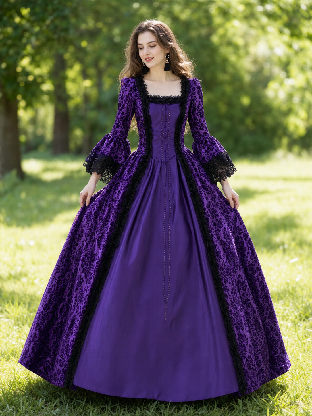 Victorian Dress with Lace and Long Sleeves