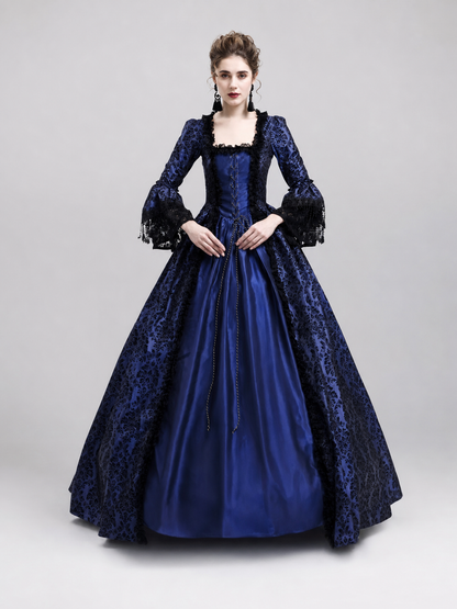 Long Victorian-Style Dress with Lace