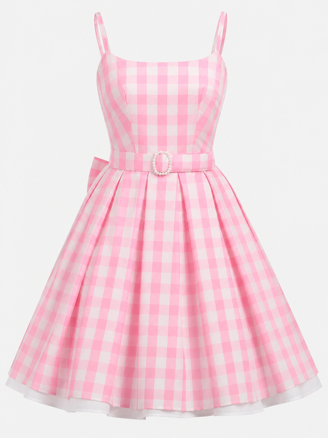 Barbie-Style Cosplay Dress, Pink Gingham