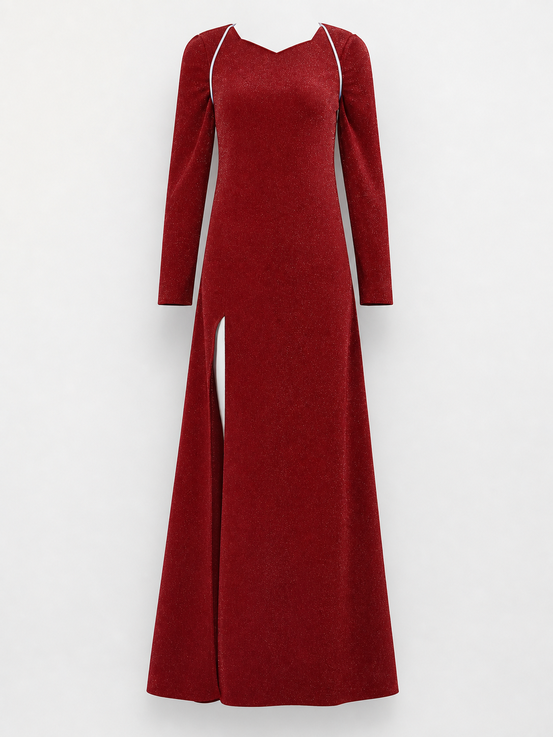 Shrek Costume: Red Long-Sleeve Maxi Dress