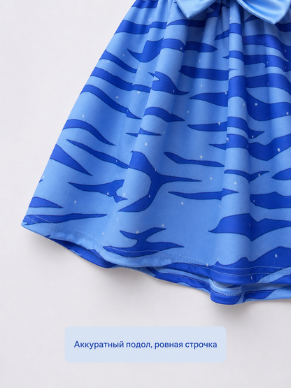 Girls' Sleeveless Dress with Nautical Print