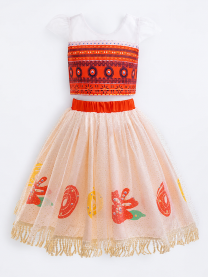 Moana 2 Character Costume Dress with Pattern