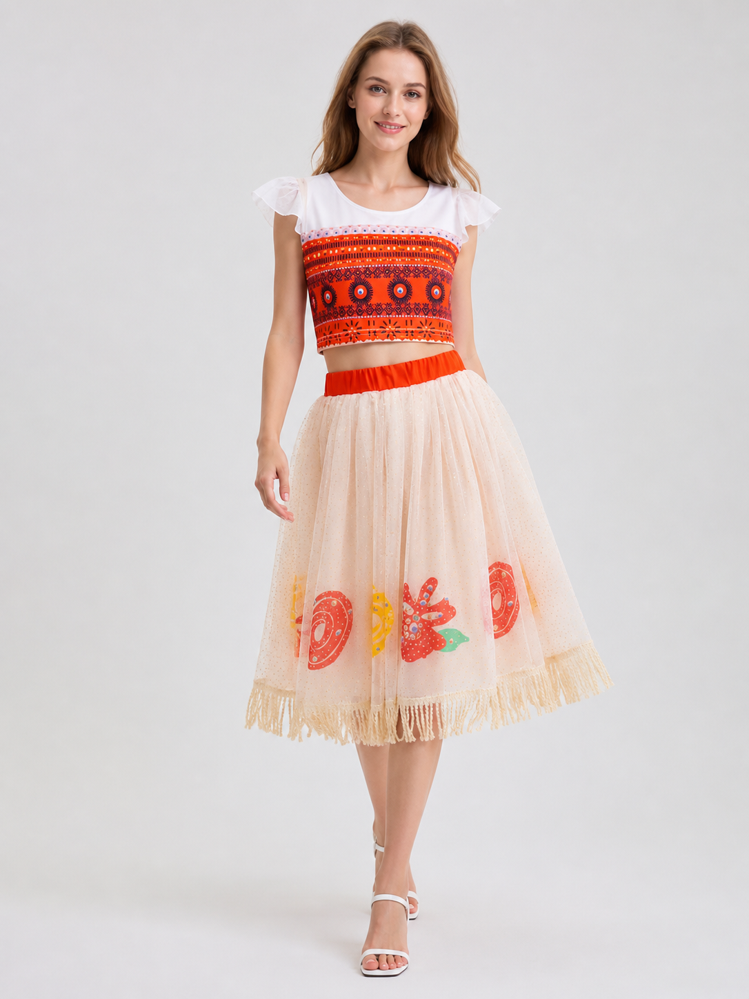 Moana 2 Character Costume Dress with Pattern