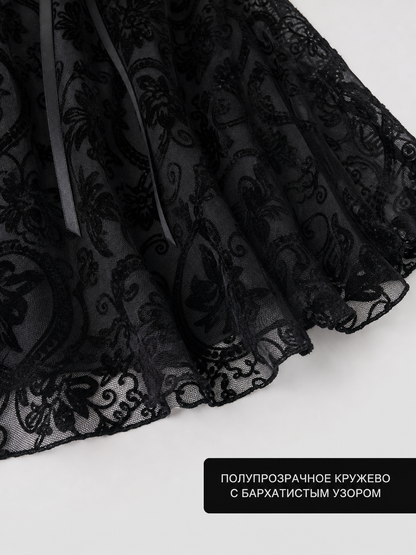 Gothic Lace Long-Sleeve Dress