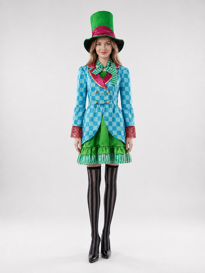 Alice Cosplay Costume with Hat and Skirt
