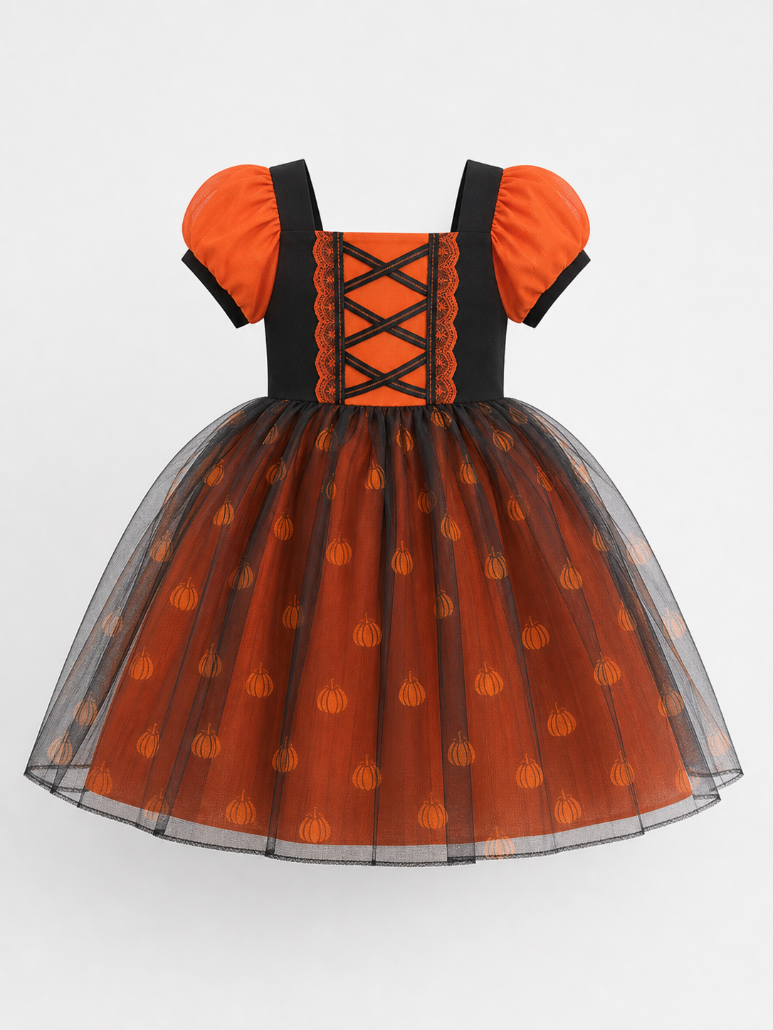 Girls' Pumpkin Halloween Dress