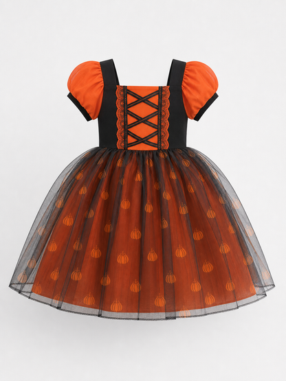 Girls' Pumpkin Halloween Dress