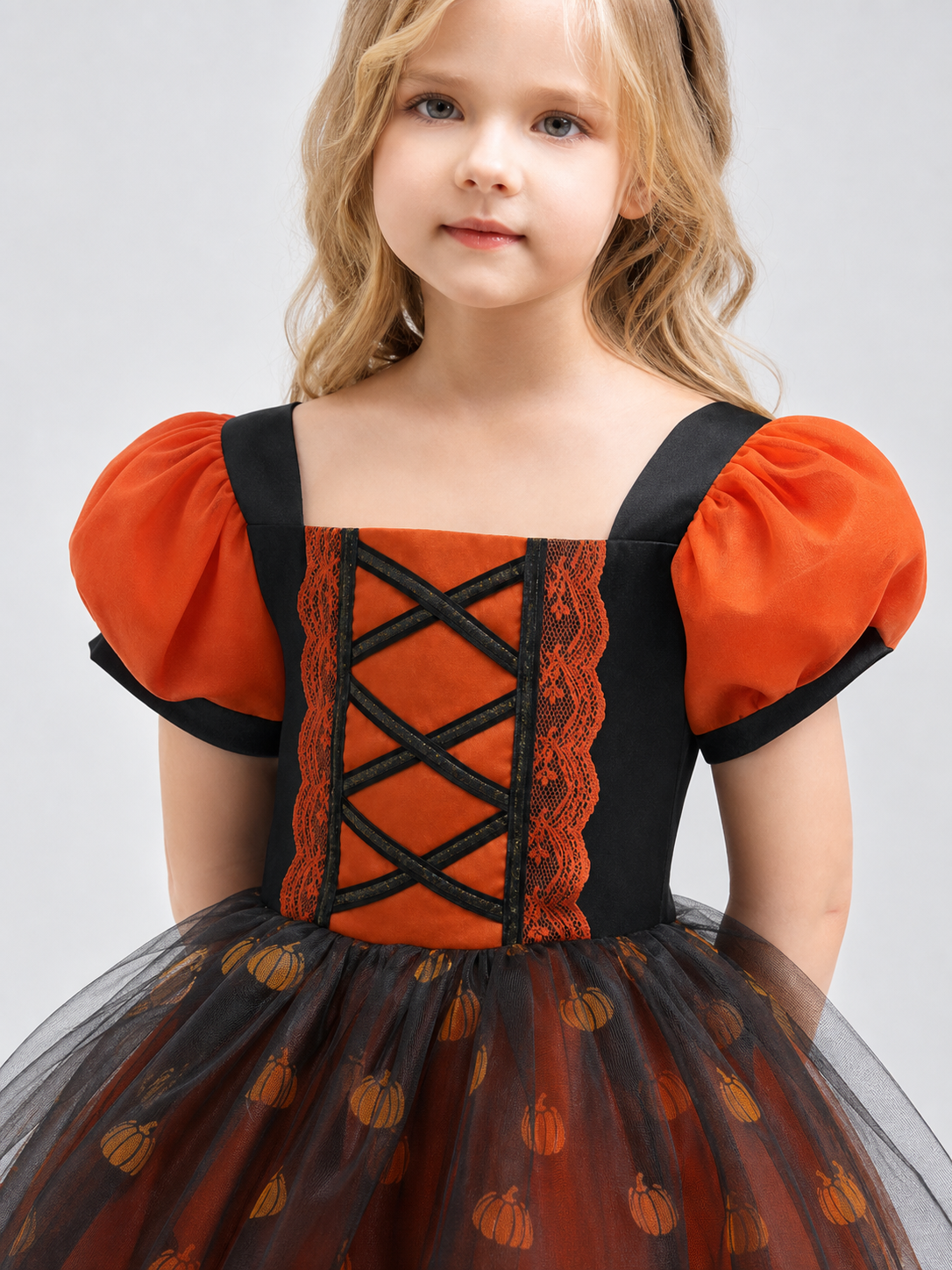Girls' Pumpkin Halloween Dress