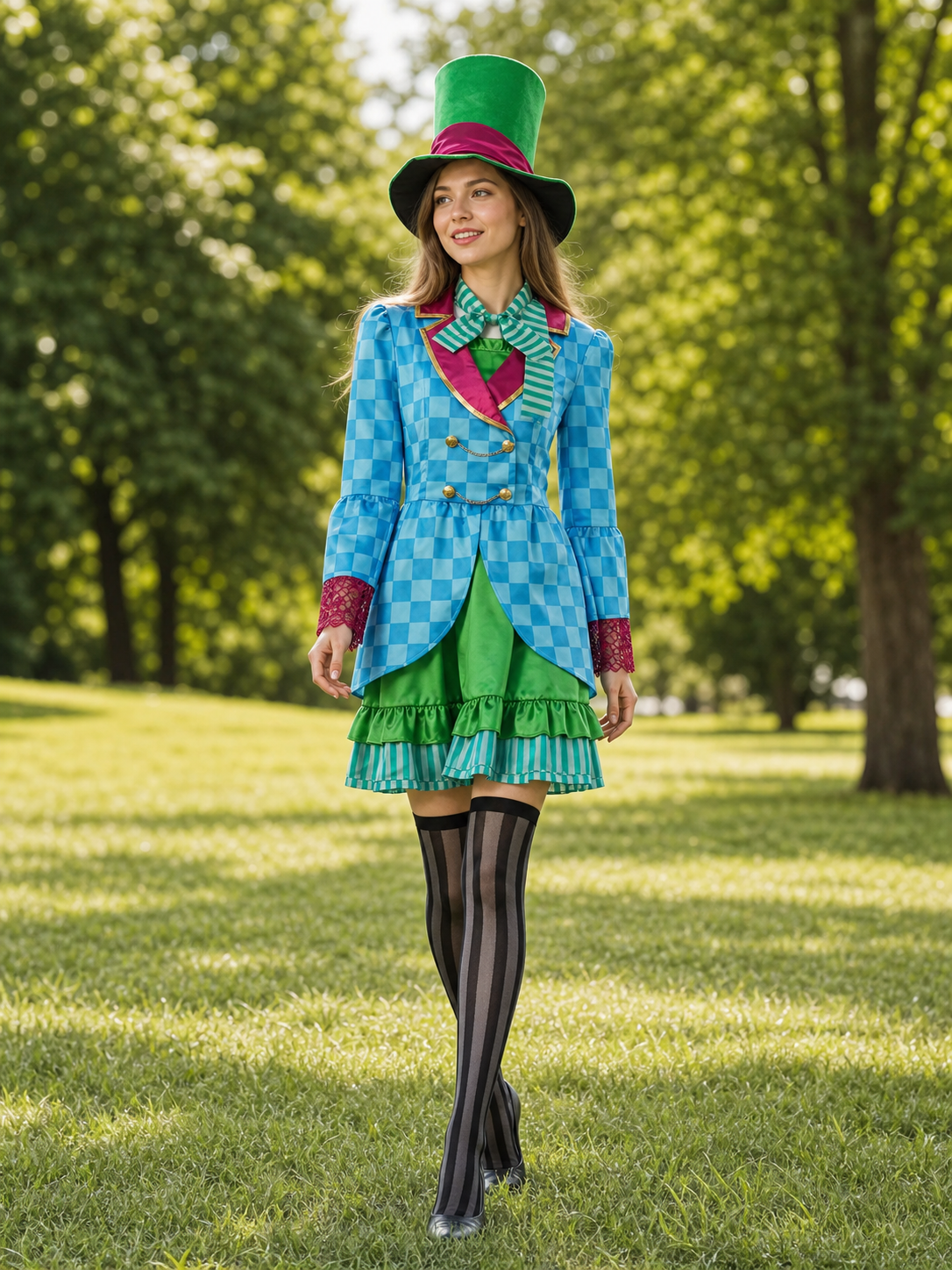 Alice Cosplay Costume with Hat and Skirt