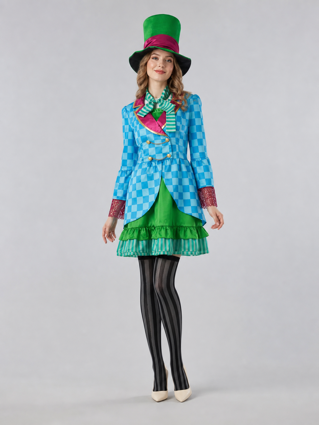 Alice Cosplay Costume with Hat and Skirt