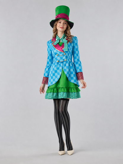 Alice Cosplay Costume with Hat and Skirt