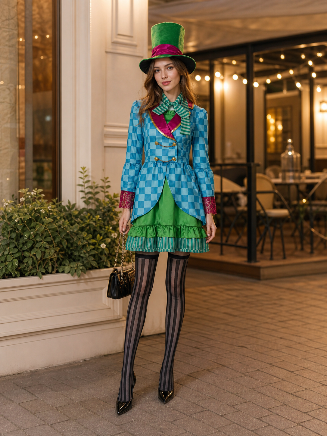 Alice Cosplay Costume with Hat and Skirt