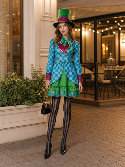 Alice Cosplay Costume with Hat and Skirt