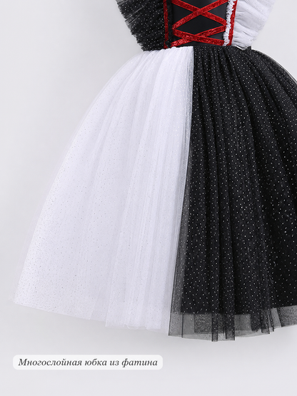 Girls' Pumpkin Halloween Dress front close-up view 2