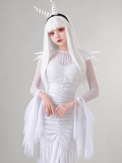 Little Devil Costume: Long Dress and Horns