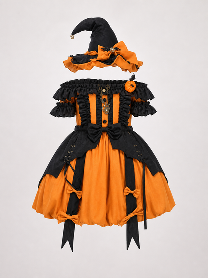 Lolita Halloween Witch Costume: Dress and Hat