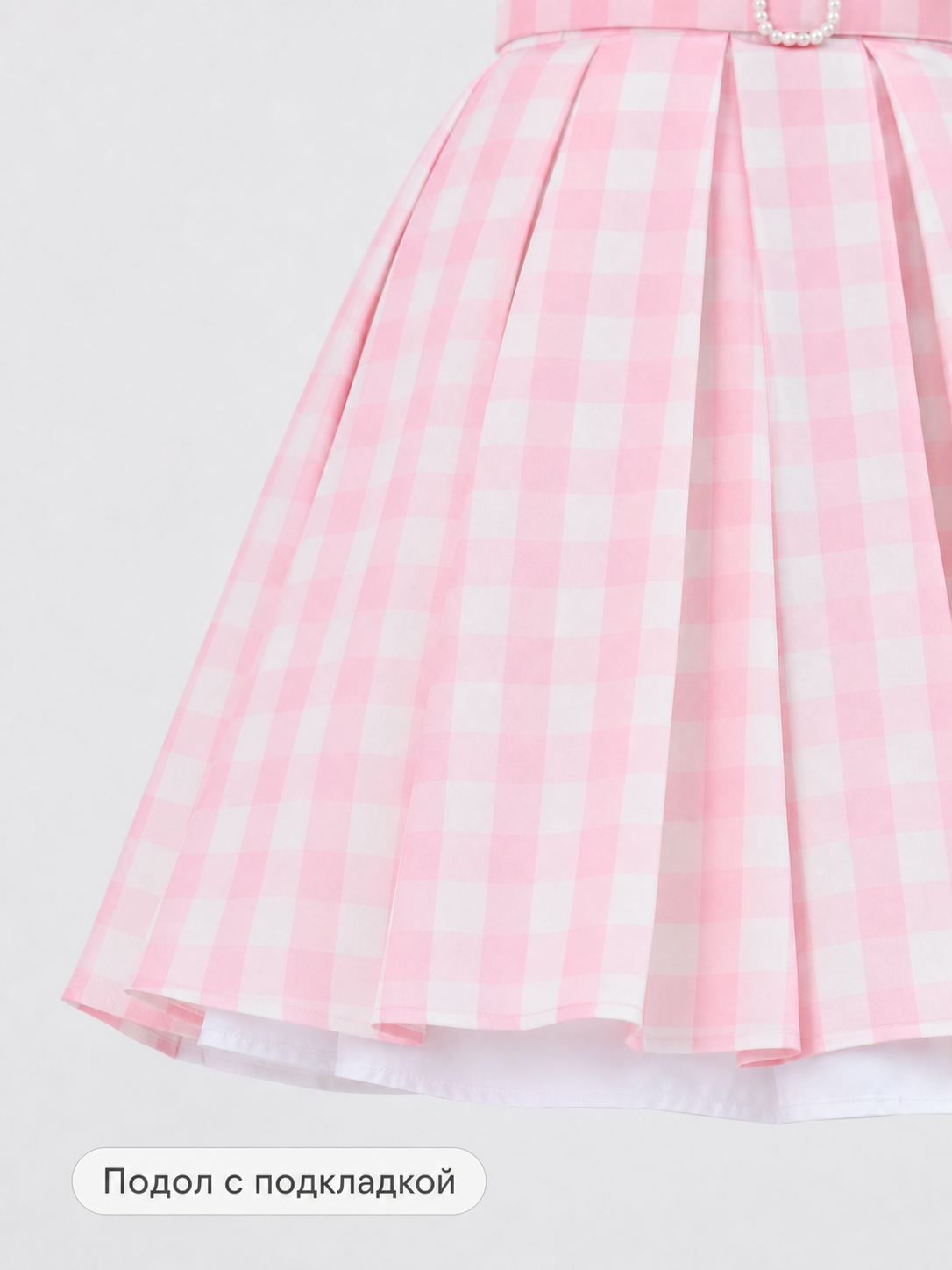 Barbie-Style Cosplay Dress, Pink Gingham