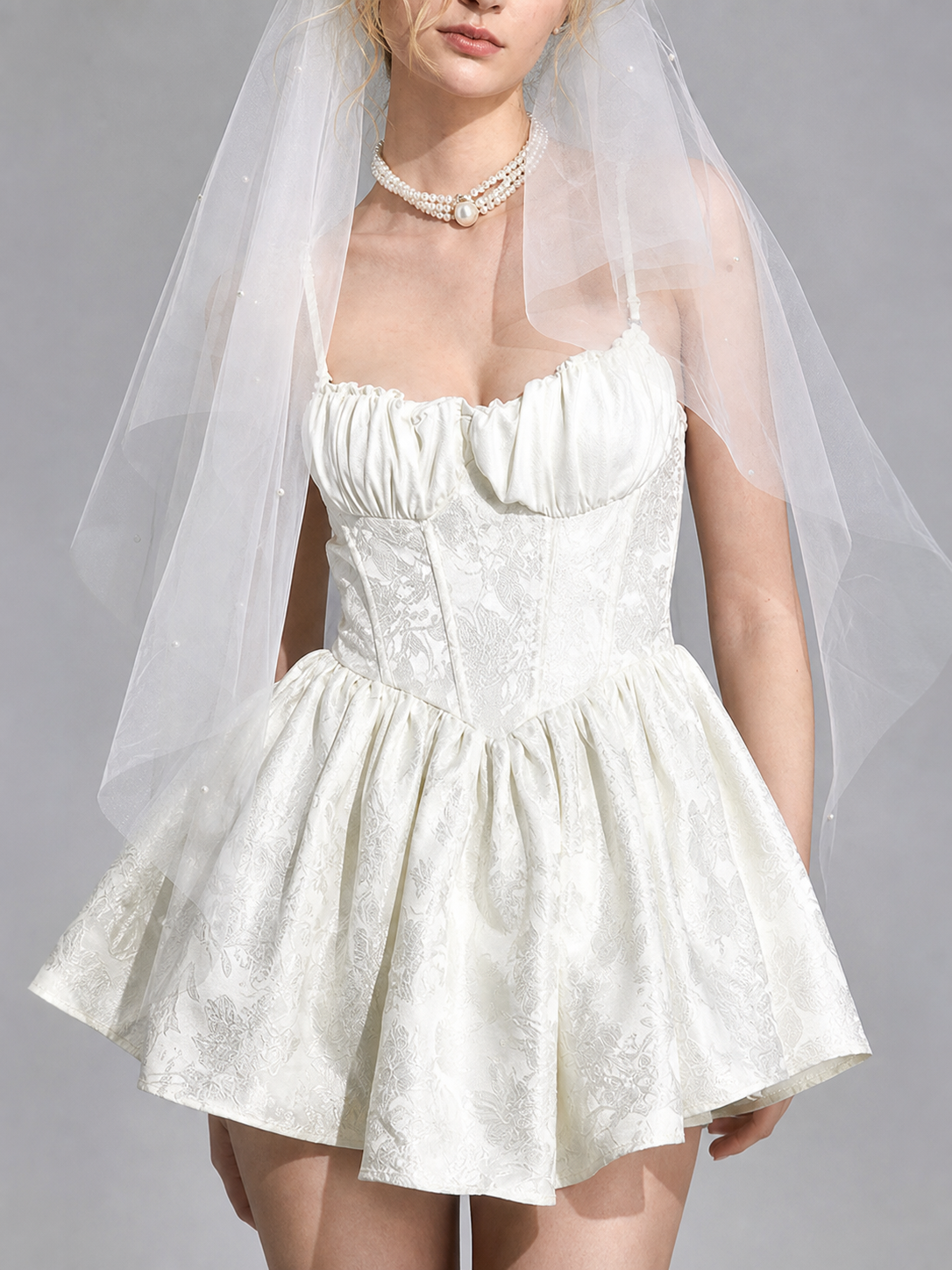 Women's Zombie Bride Costume, White Halloween Dress