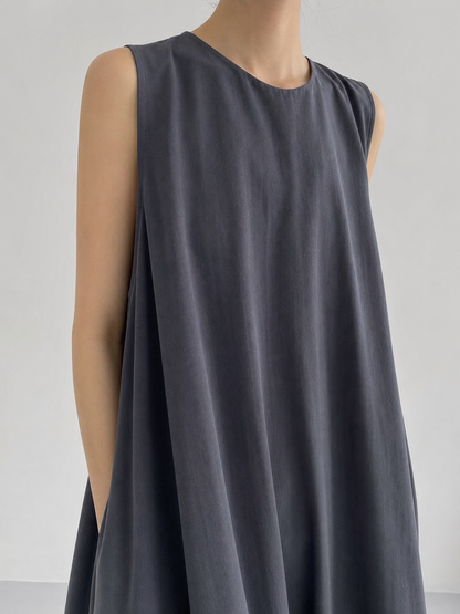 Loose Sleeveless Maxi Dress in Korean Chic Style