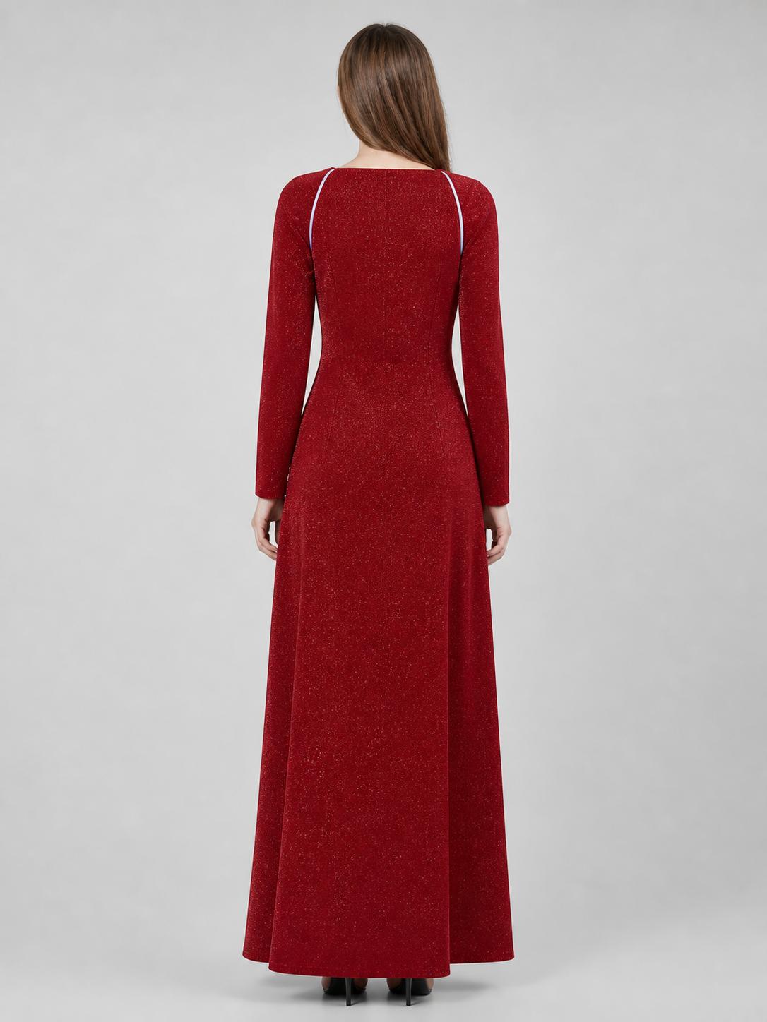 Shrek Costume: Red Long-Sleeve Maxi Dress