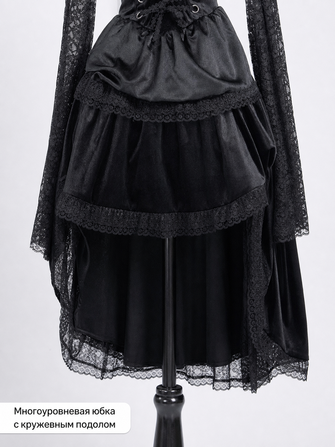 Gothic Vampire Dress with Cape and Lacing