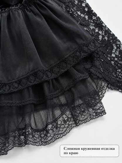 Gothic Vampire Dress with Cape and Lacing
