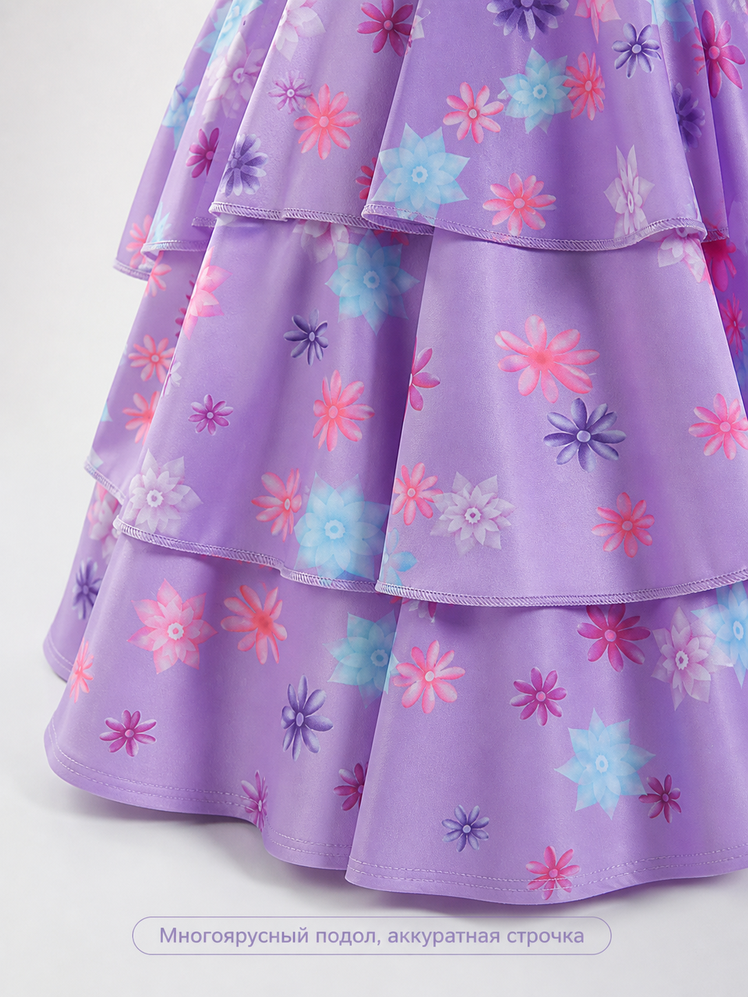 Girls' Floral Print Costume Dress with Purse