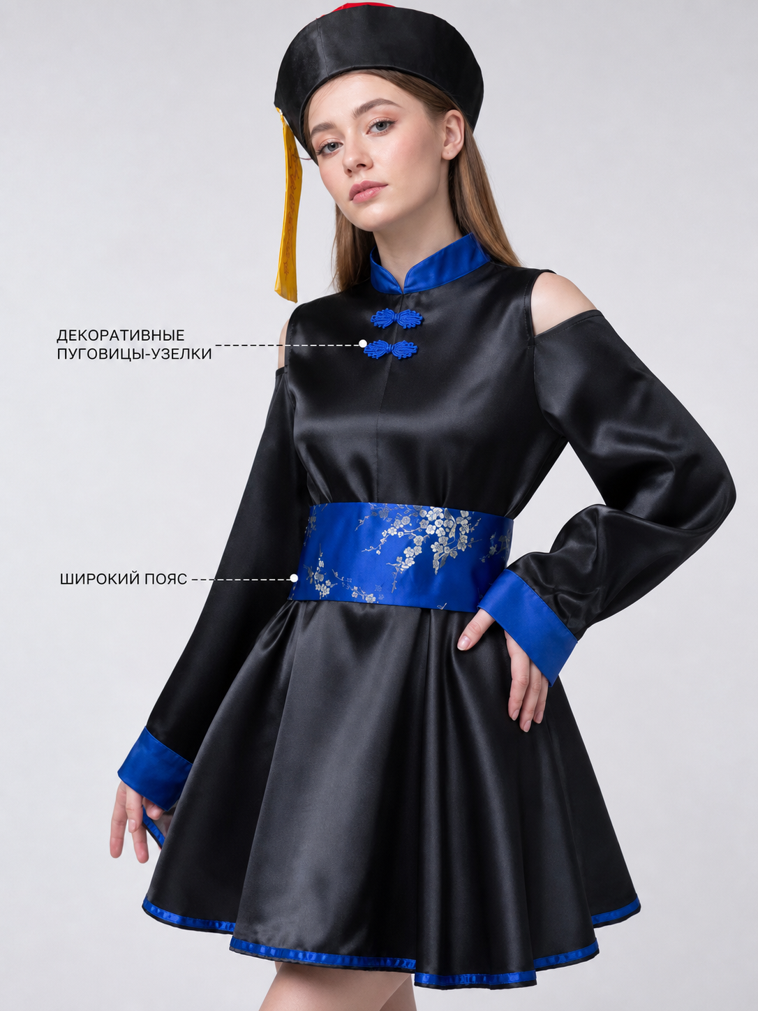 Chinese-style zombie costume, cosplay dress front detail view 3