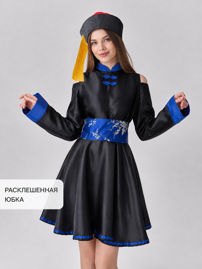 Chinese-style zombie costume, cosplay dress fit feature callout view 3