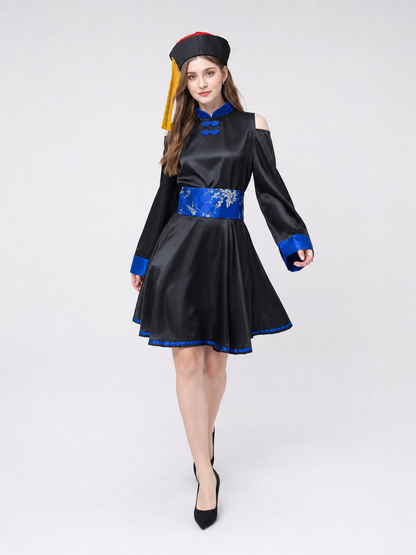 Chinese-style zombie costume, cosplay dress on-model walking view 2