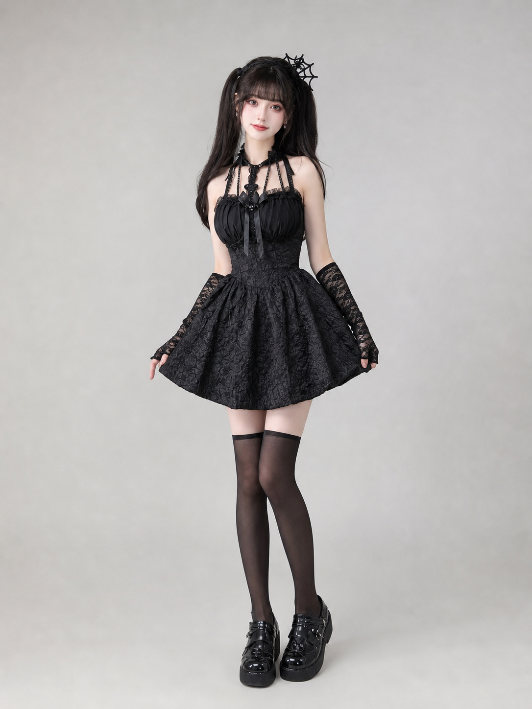Gothic Lace Corset Halloween Costume Dress