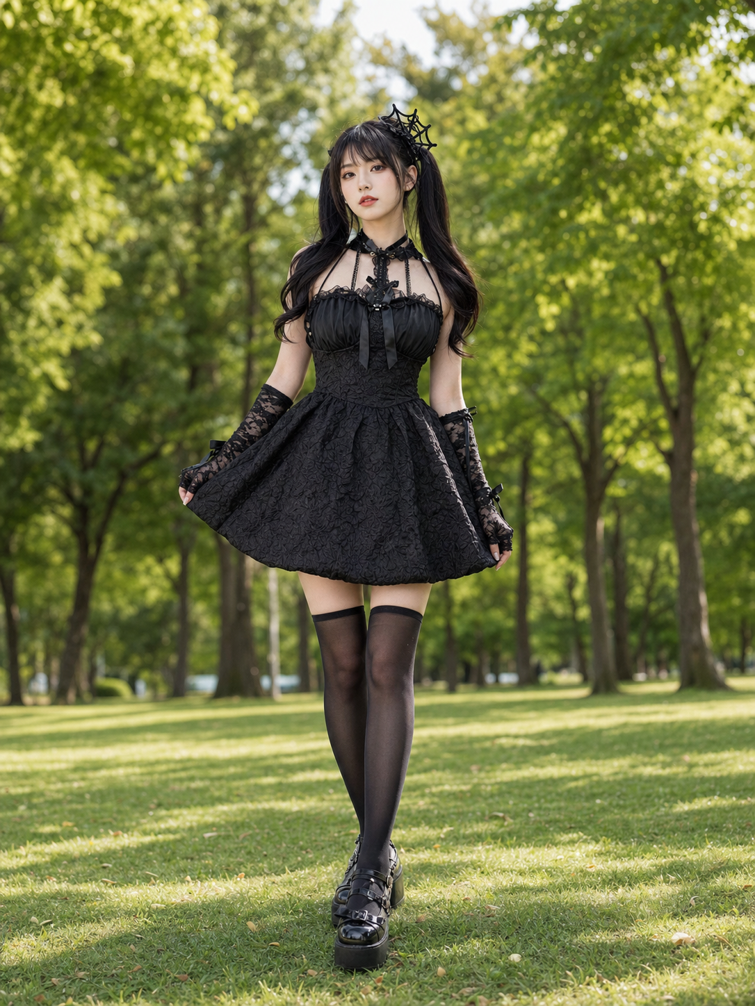 Gothic Lace Corset Halloween Costume Dress