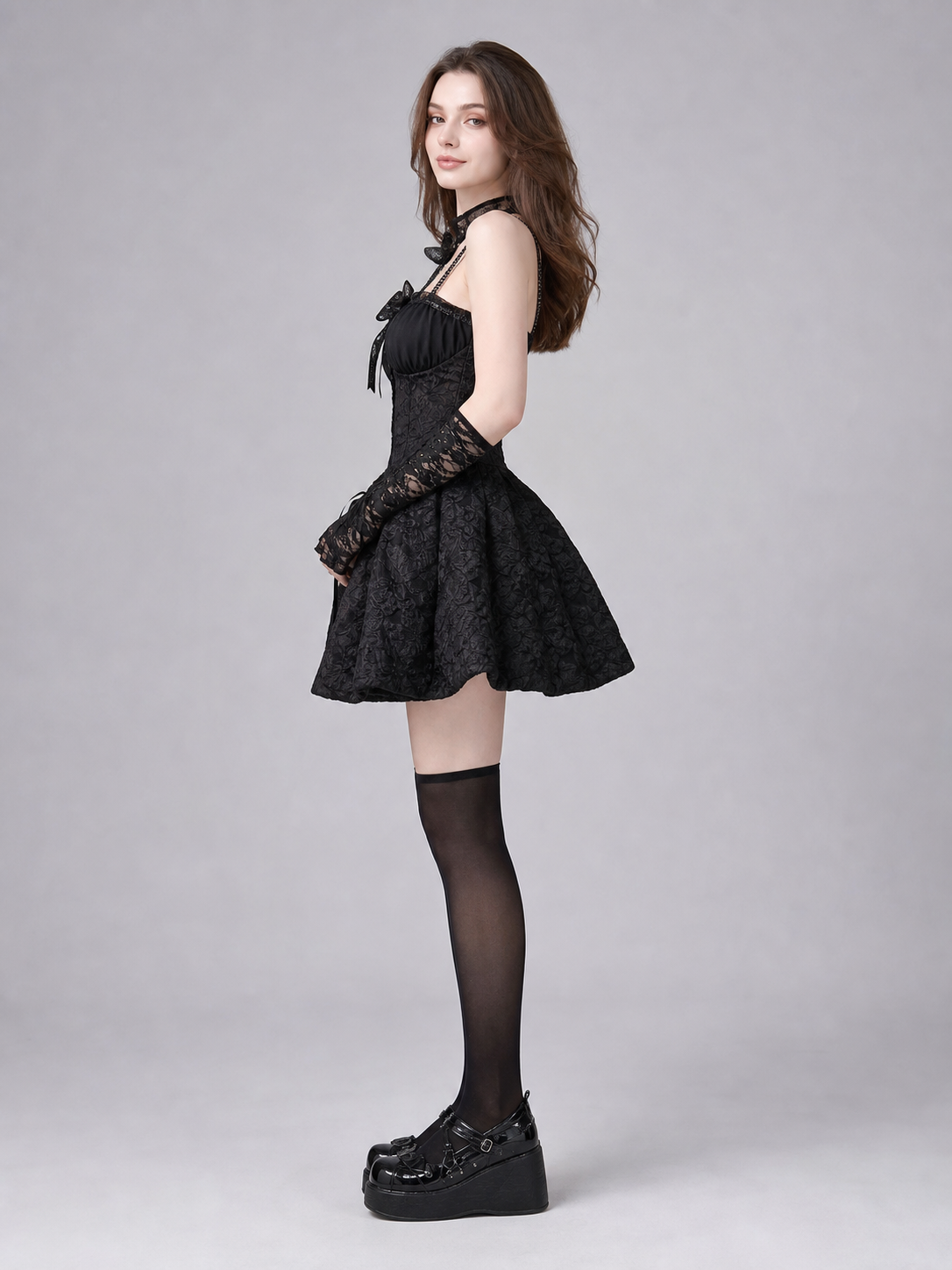 Gothic Lace Corset Halloween Costume Dress