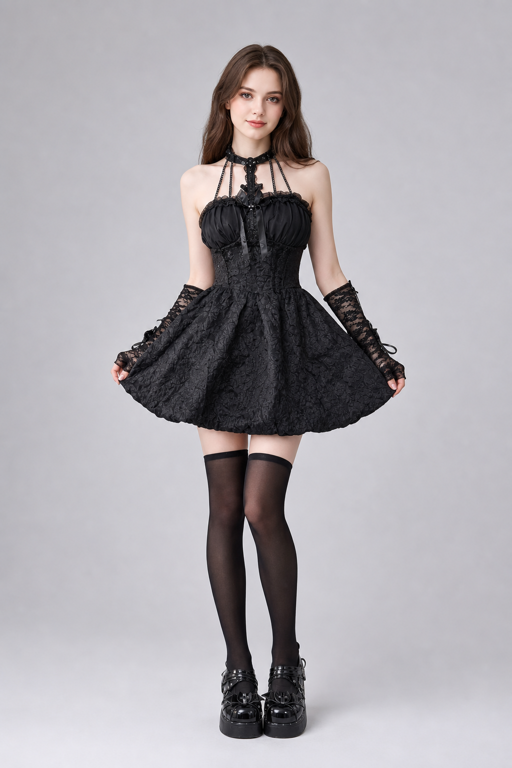 Gothic Lace Corset Halloween Costume Dress