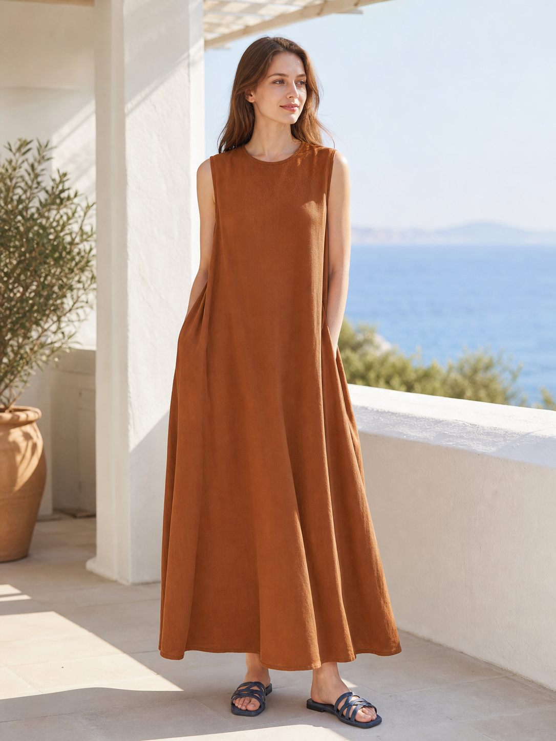 Korean Chic Long Loose-Fit Sundress