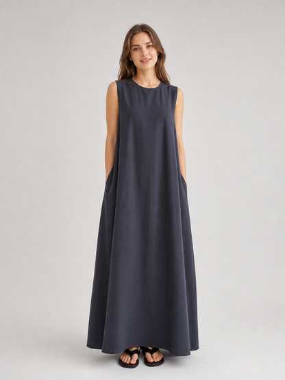 Loose Sleeveless Maxi Dress in Korean Chic Style
