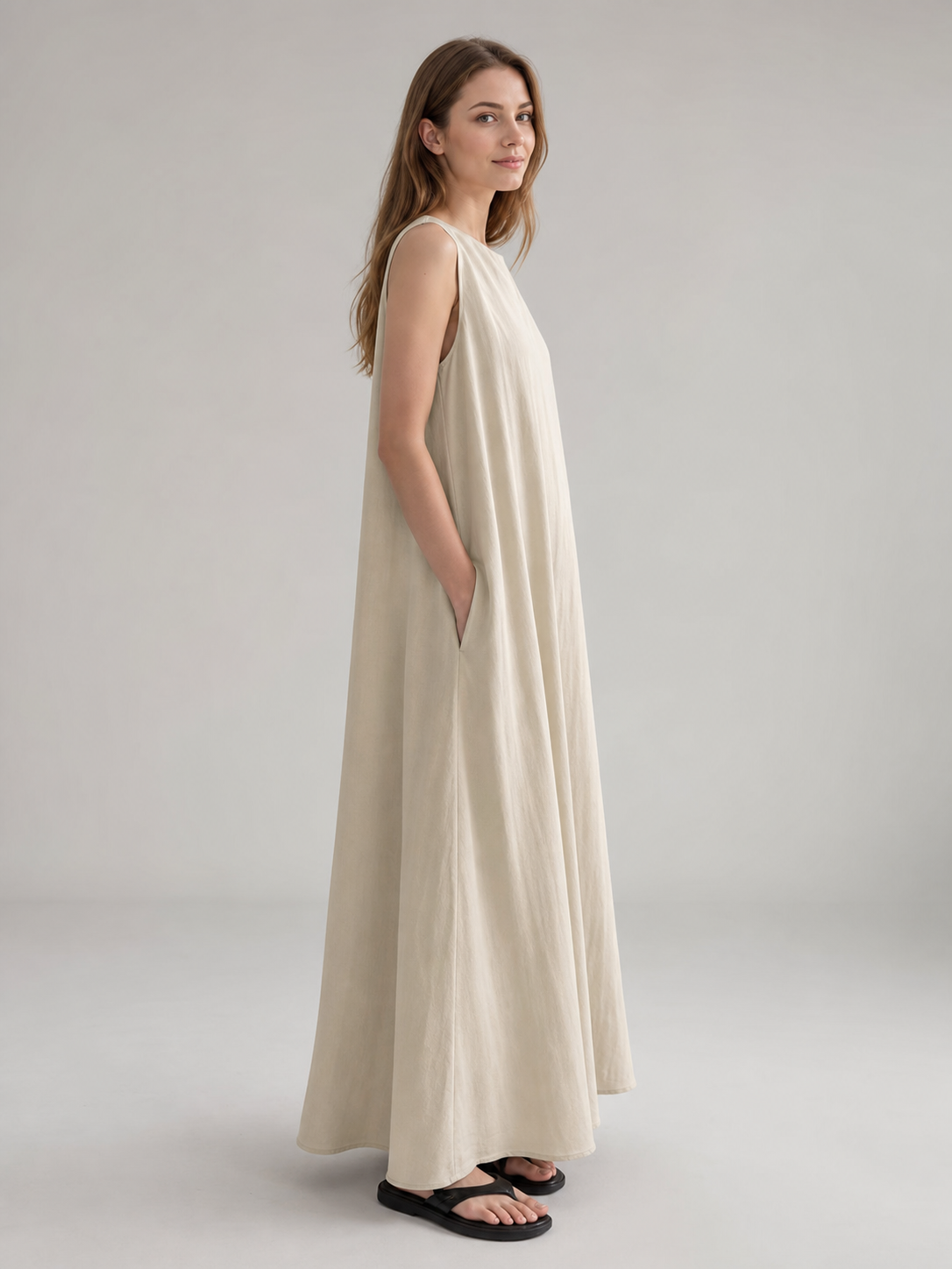 Sleeveless Maxi Dress, Relaxed Fit