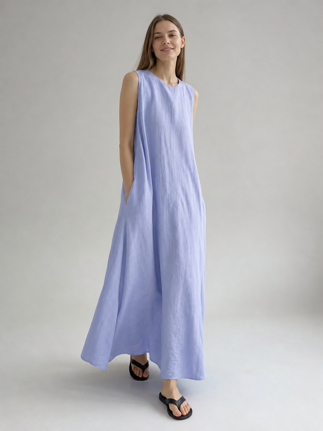 Sleeveless Loose Maxi Dress, Korean Chic