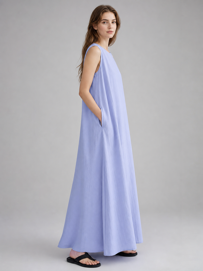 Sleeveless Loose Maxi Dress, Korean Chic