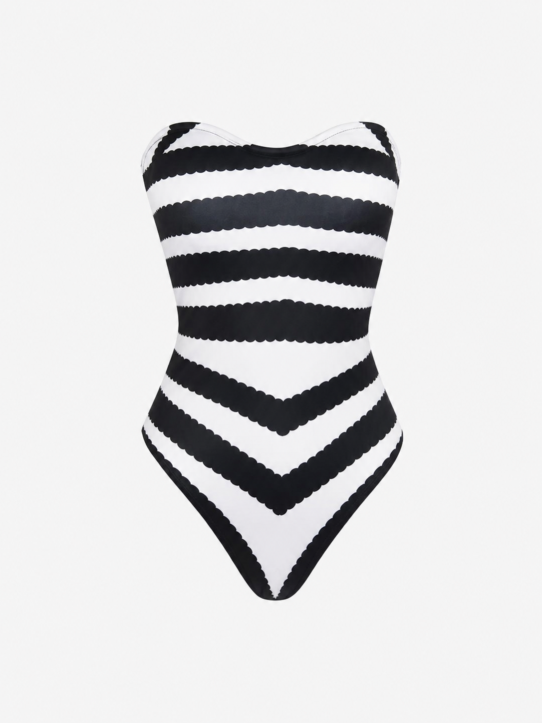 Barbie-Style Cosplay Swimsuit, Black and White Stripes