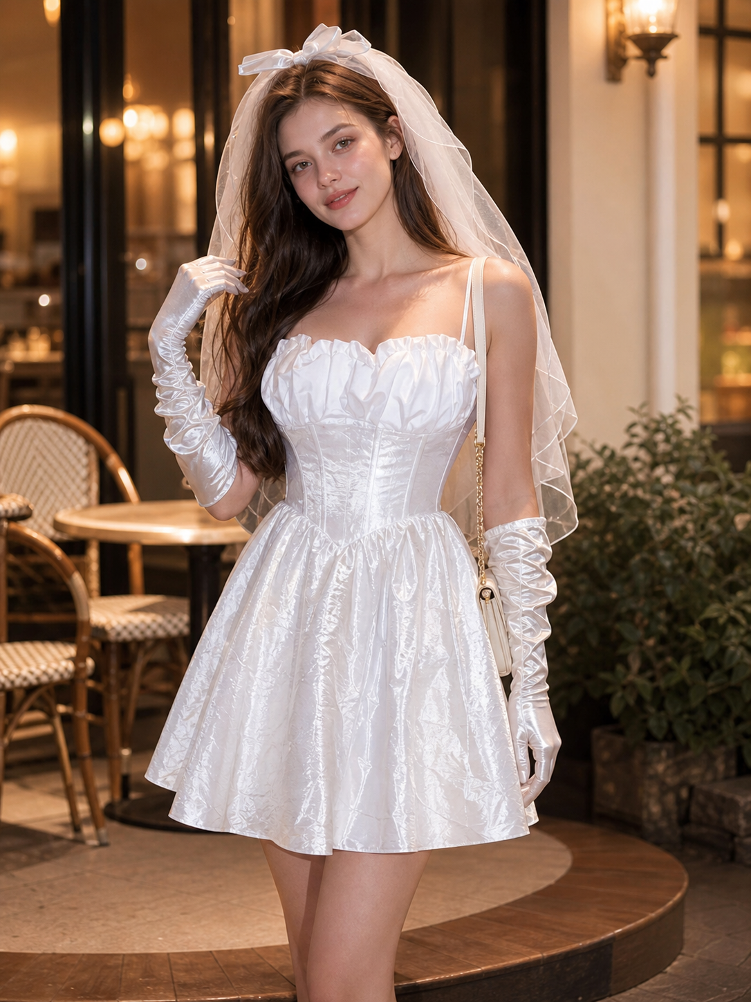 Zombie Bride Halloween Costume, White Dress