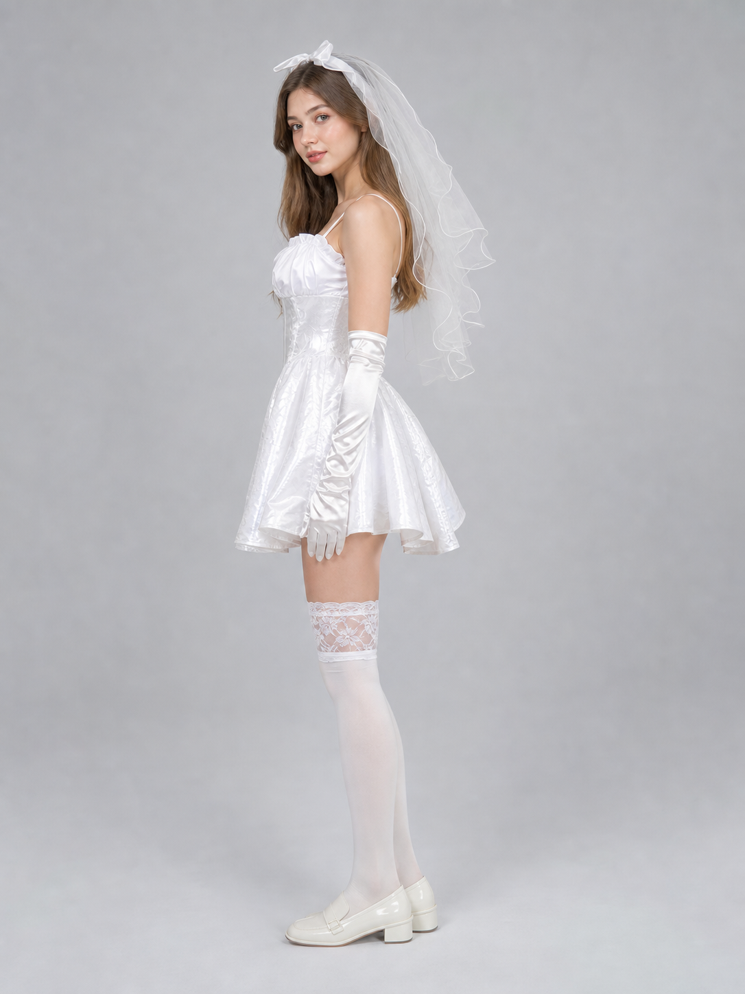 Zombie Bride Halloween Costume, White Dress
