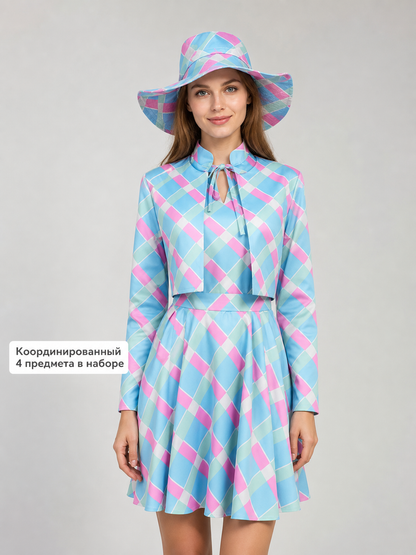 Barbie Cosplay Costume: Dress, Hat, and Belt