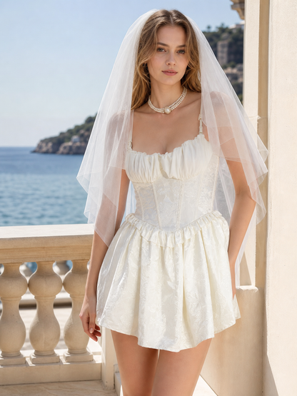 Women's Zombie Bride Costume, White Halloween Dress