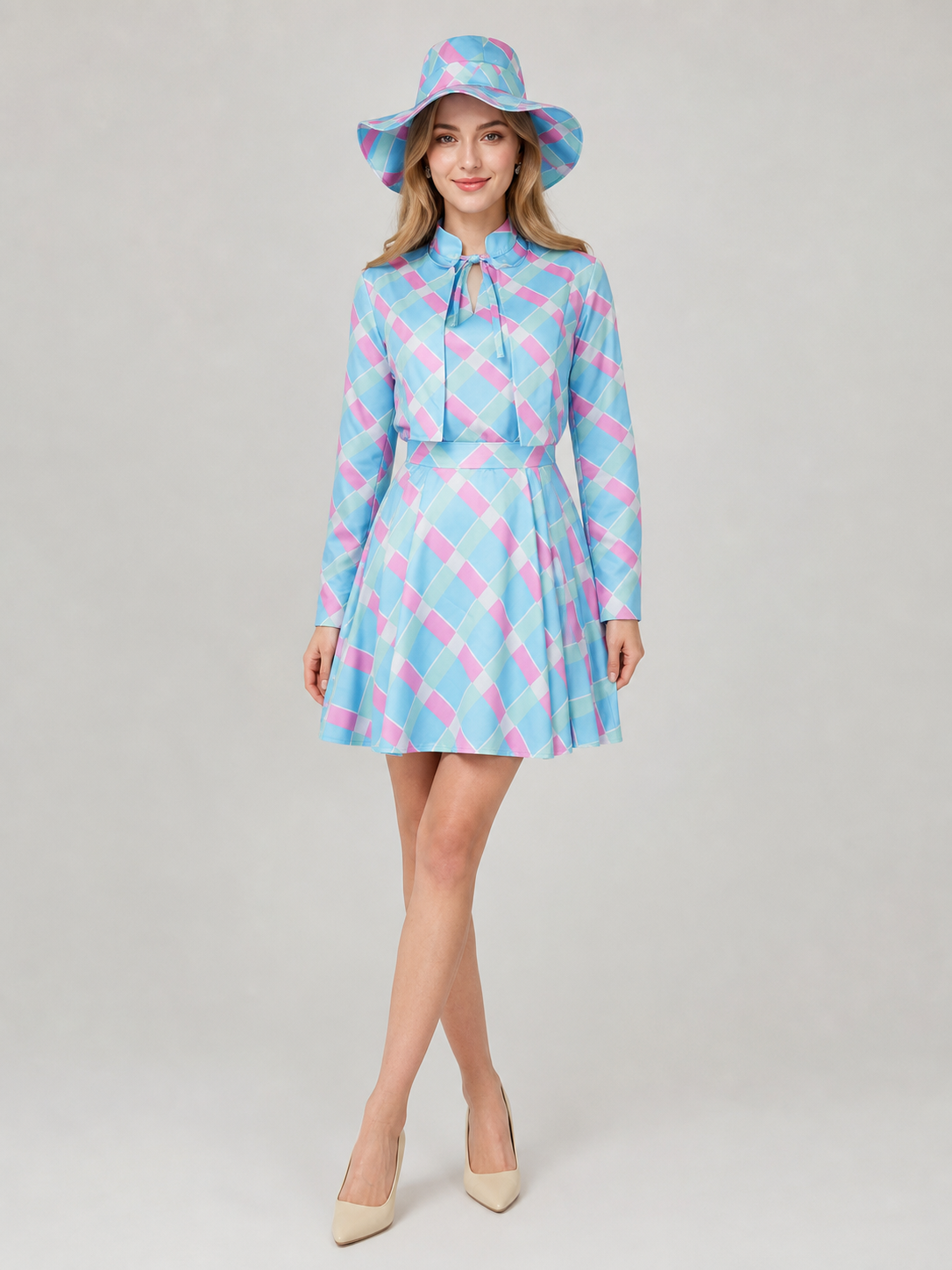 Barbie Cosplay Costume: Dress, Hat, and Belt