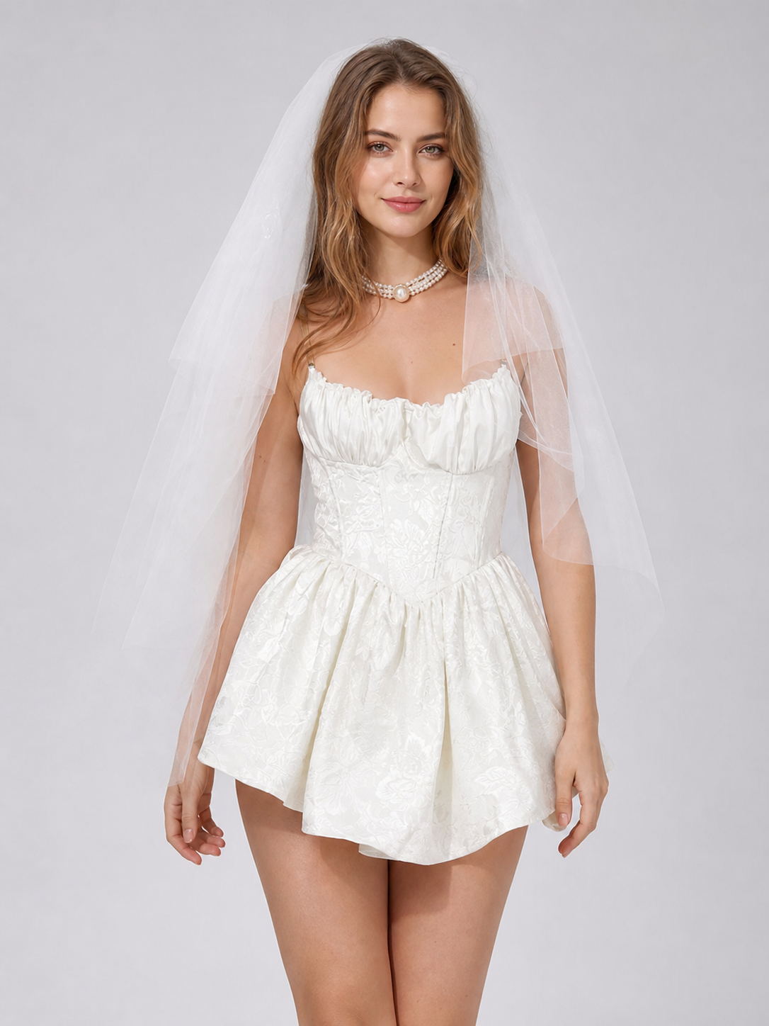 Women's Zombie Bride Costume, White Halloween Dress