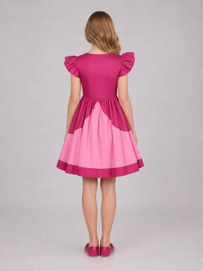 Kids' Peach Daisy Princess Dress for Cosplay