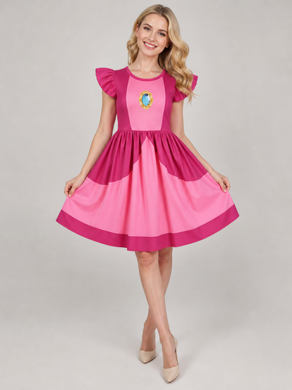 Kids' Peach Daisy Princess Dress for Cosplay