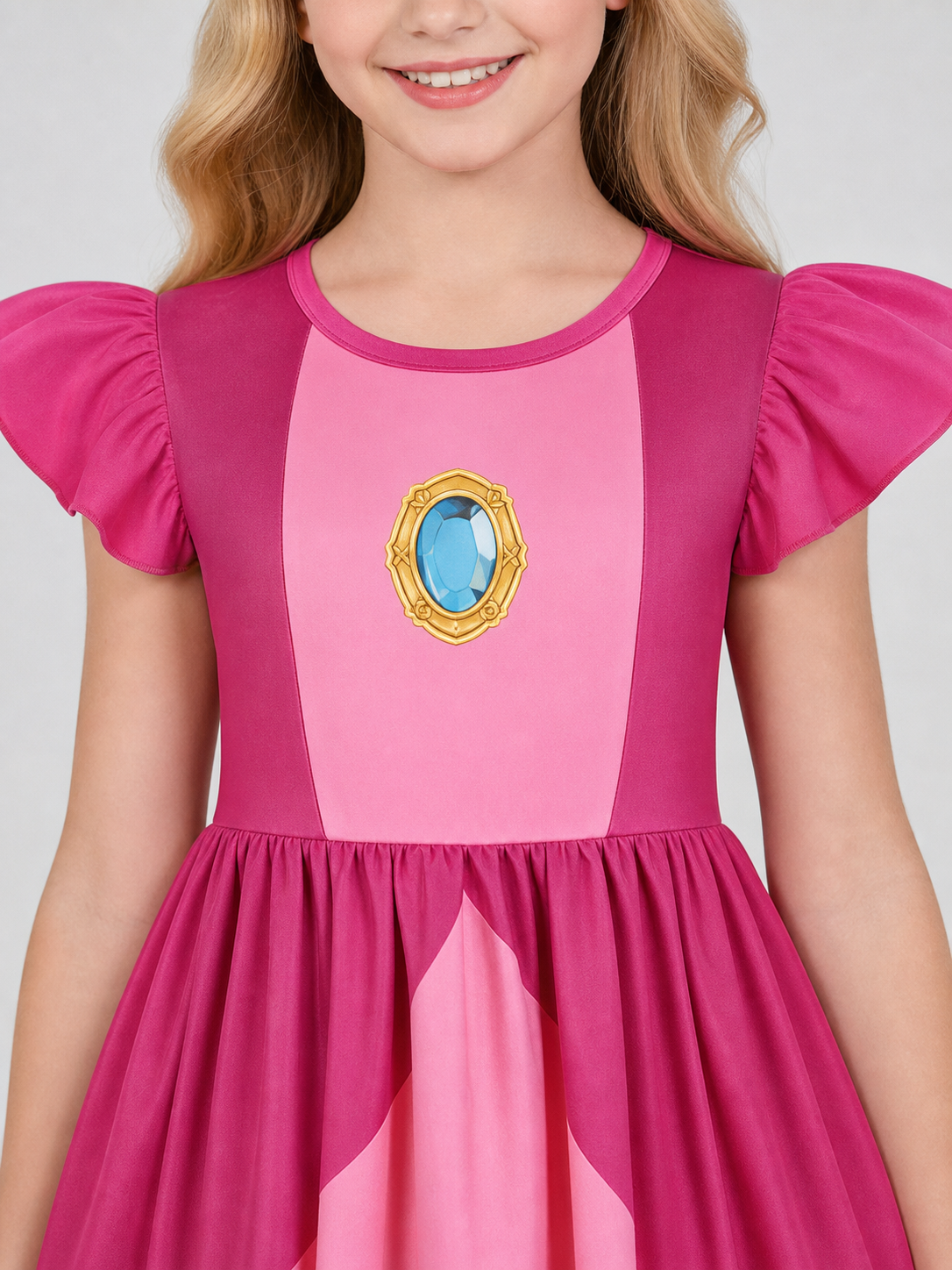 Kids' Peach Daisy Princess Dress for Cosplay