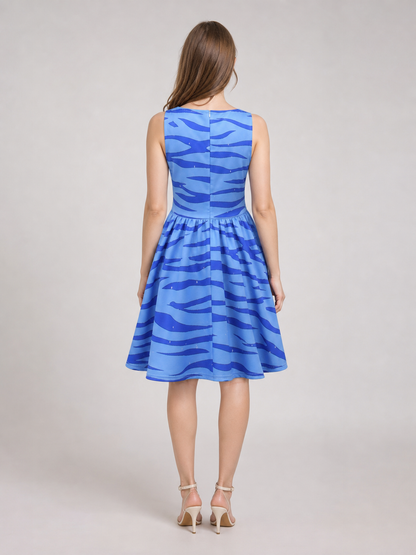 Girls' Sleeveless Dress with Nautical Print
